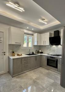 Kuchyň nebo kuchyňský kout v ubytování Korithis Apartment