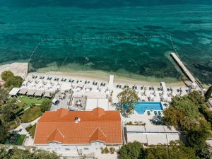 an aerial view of a house next to the ocean at All'oro in Njivice