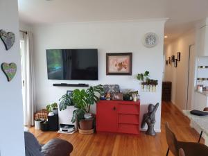 TV o dispositivi per l'intrattenimento presso Otumoetai Shared Family Home - Sherwood Food Forest, New Zealand
