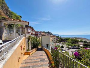 a view from the balcony of a building at Casa Delia, apartment close the sea in Vietri sul Mare