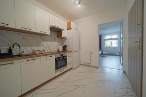 Kuchyň nebo kuchyňský kout v ubytování Soft Apartamenty na Starówce