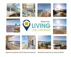 Un collage de imágenes de contenedores vivos. en Living Las Canteras Homes - Seaview, en Las Palmas de Gran Canaria