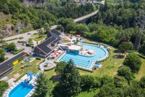 an aerial view of a resort with a swimming pool at Apartment Rose in Forbach