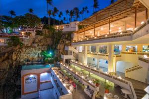 an aerial view of a hotel at night at Mirador Acapulco in Acapulco