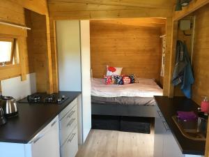 Η κουζίνα ή μικρή κουζίνα στο Woody caravan op de camping
