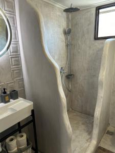 A bathroom at ''Mary's House'' Entire residence Olympiada Halkidiki Near to Sea 200m !