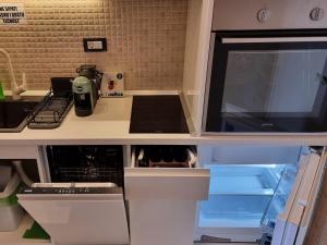 Kuchyň nebo kuchyňský kout v ubytování Apartments Daki