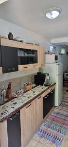 a kitchen with a counter top in a room at Green House in Gheorgheni