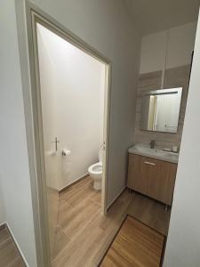 a bathroom with a toilet and a sink and a mirror at Maison avec jardin à l'île de la Réunion in Le Port +9 photos