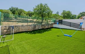a soccer field with a net in the grass at Gorgeous Home In Popovici With Wifi in Popović