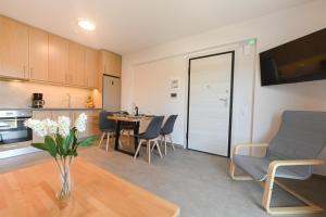 Η κουζίνα ή μικρή κουζίνα στο Aelion Eco Apartments