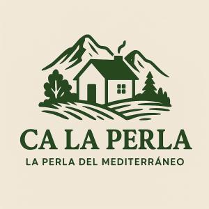 a house in front of a mountain logo at Ca La Perla in Albalat de Taronchers +2 photos
