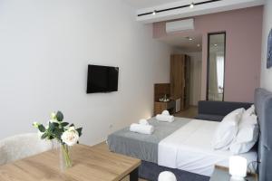 TV a/nebo společenská místnost v ubytování Hotel La Rosa