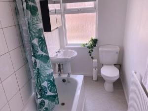 ビルストンにあるClarence Rd, Bilston, WV14のトイレと洗面台付きのバスルーム