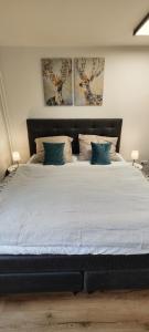 Postel nebo postele na pokoji v ubytování TOP KaVi apartments #5, Pool, Sauna und Fitness FREE, 2-Zimmer