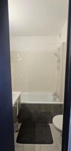 une salle de bain avec douche, lavabo et toilettes dans l'établissement La Dolce Vita, à Balaruc-les-Bains 7 autres photos