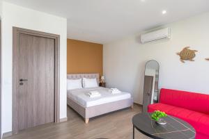 Postel nebo postele na pokoji v ubytování Twin Escape Sea & Corfu town