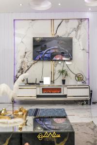 TV a/nebo společenská místnost v ubytování AM Apparts Suite Jacuzzi