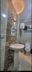 a bathroom with a sink and a toilet at Chic 3beds - Walk to Mall in 6th Of October