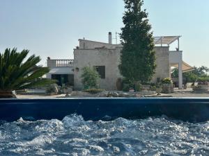 a pool of water with a house in the background at B&B Villa Grassi in Alberobello