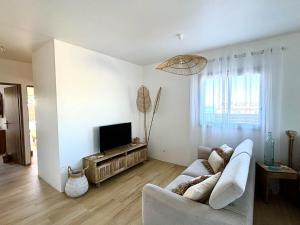 TV a/nebo společenská místnost v ubytování Villa Ti Cocoon by Les Ti Pêcheurs fr