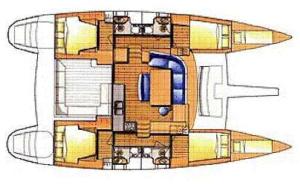 Půdorys ubytování Catamaran Lagoon 440 Calypso