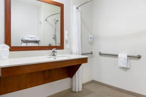 a bathroom with a sink and a mirror at Comfort Inn & Suites Orlando North in Sanford