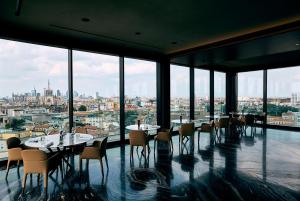 A restaurant or other place to eat at Uptown Palace