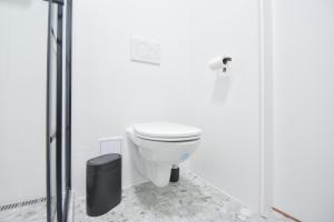 Koupelna v ubytování Apartmány v centru Olomouce