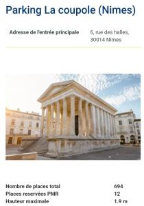 a picture of a building with avisor at Appartement Le Cœur de Nîmes Secteur Arènes Parking Offert ! in Nîmes