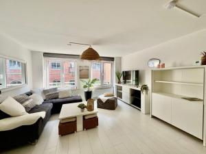 Χώρος καθιστικού στο Sfeervol en lichtrijk appartement centrum Knokke