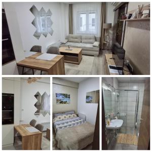 Koupelna v ubytování Apartmani Marjanovic Akva park Jagodina