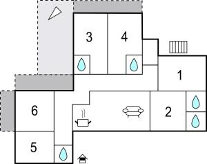 Plan piętra w obiekcie 6 Bedroom Cozy Apartment In Nin
