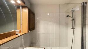 a bathroom with a shower and a sink at Résidence Jardins D'hiver Du Morel A - Appartement cosy et charmant proche des pistes MAE-4074 in Les Allues
