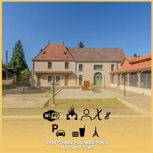 a flyer for a house for a residentialstay at La Roseraie - Disney 30 minutes in Saint-Augustin