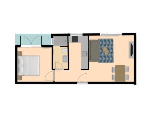 El plano del piso de Apartment for 3, close to Zurich and Luzern, free private parking
