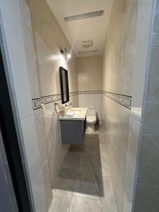 a bathroom with a sink and a toilet at Tata's Apartment, Confortable y con Piscina in San Pedro Sula