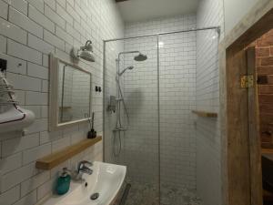 Ένα μπάνιο στο Loft-style apt on Virmenska str +49 φωτογραφίες