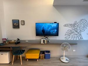 TV a/nebo společenská místnost v ubytování 柔意琉居 Zoy Liuqiu Inn