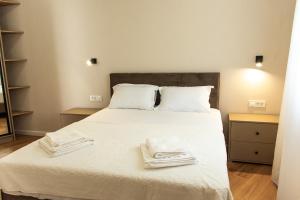 Postel nebo postele na pokoji v ubytování Konzul apartment