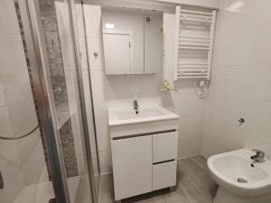 un bagno con wc, lavandino e doccia di 9C Sao Gabriel - Casas & Papéis ad Armação de Pêra Altre 21 foto