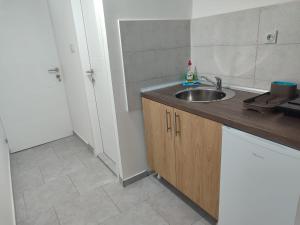 Kuchyň nebo kuchyňský kout v ubytování Apartmani Hub