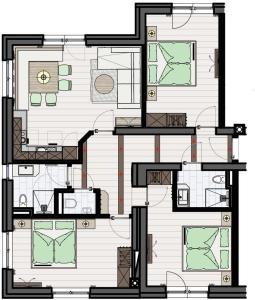 Půdorys ubytování Pension-Appartement Sonnwend