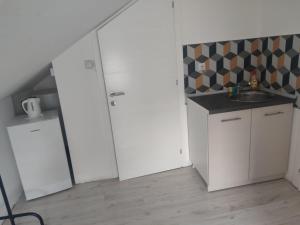 Kuchyň nebo kuchyňský kout v ubytování Apartmani Hub