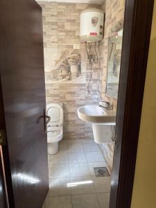 a bathroom with a sink and a toilet at La terrasse in Alexandria