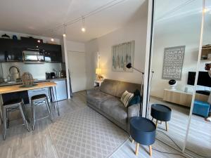 Køkken eller tekøkken på C208 Studio Cabine avec Terrasse proche Plage + 6 billeder