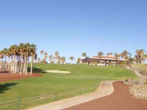 a golf course with palm trees and a green at AleAnto Playa in El Médano