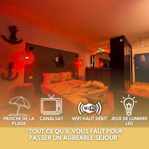 Postel nebo postele na pokoji v ubytování La Caravelle - Studio Lumineux Évasion en Bord de Mer