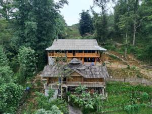 a house on a hill in a forest at Local Homestay in Sapa