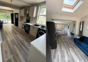 due immagini di una cucina e di un soggiorno di Peeams Abode Erith a Erith Altre 10 foto